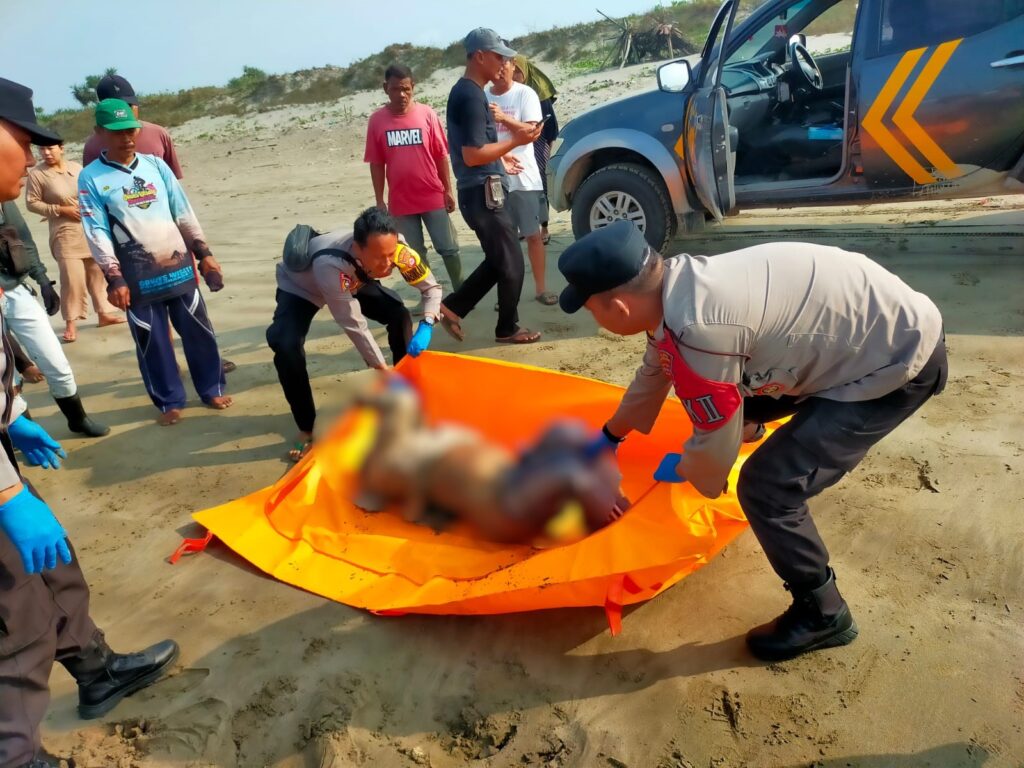 Personil Polsek Cikeusik Evakuasi Mayat Laki-Laki di Pesisir Pantai Coneang, Desa Cikiruhwetan 1 WhatsApp Image 2024 07 18 at 21.21.13